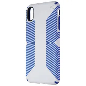 Speck Presidio Grip Phone Case for iPhone Xs Max - Microchip Grey/Ballpoint Blue