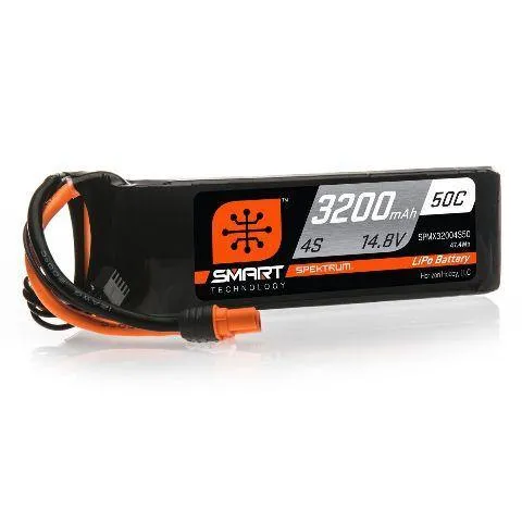 Spektrum 3200mAh 4S 14.8V 50C Smart LiPo Battery; IC3 SPMX32004S50