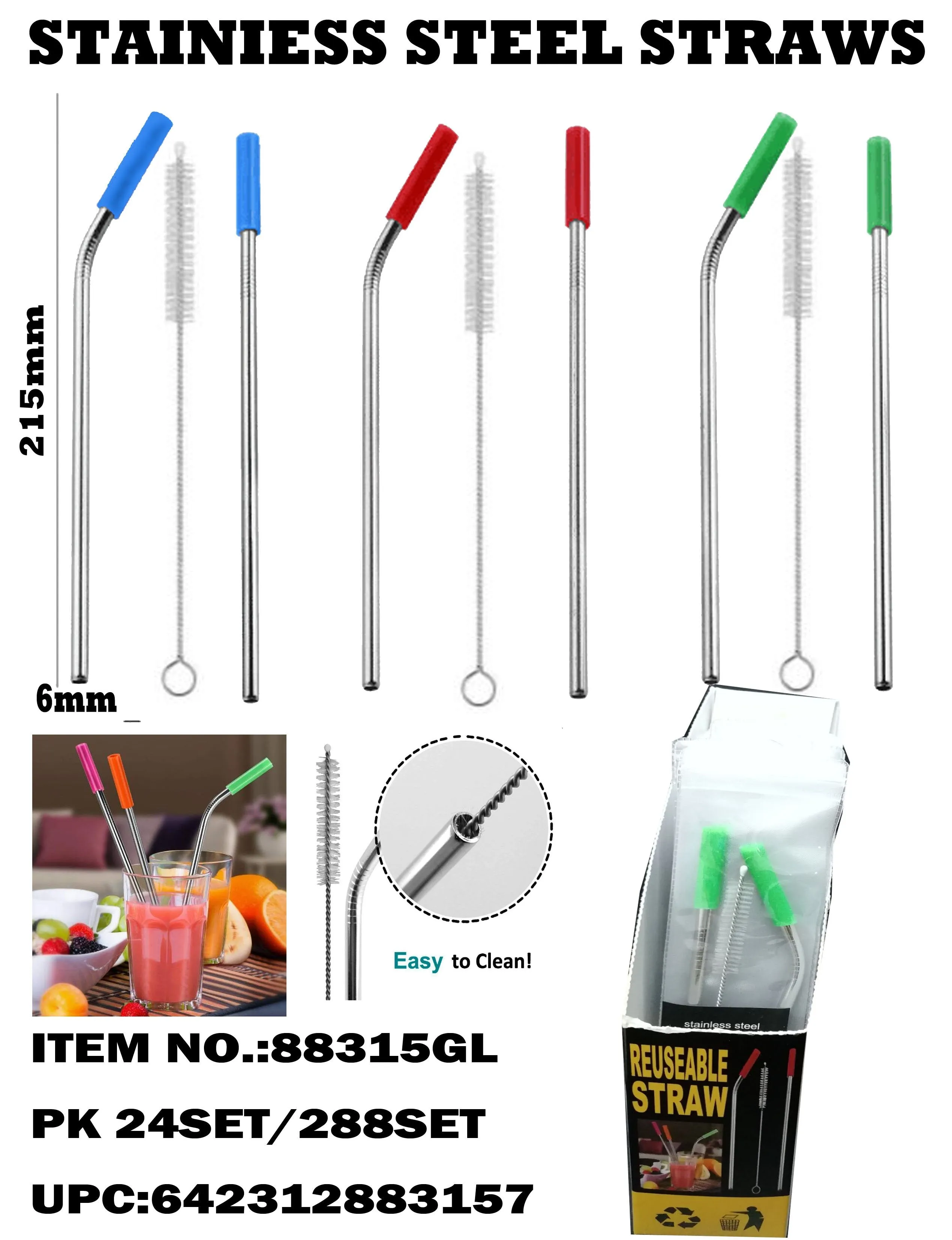 STAINLESS STRAW SET