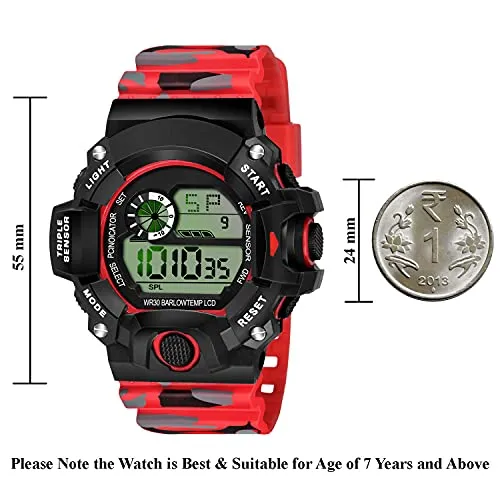 SWADESI STUFF Red Color Army Kids Digital Watch for Boys