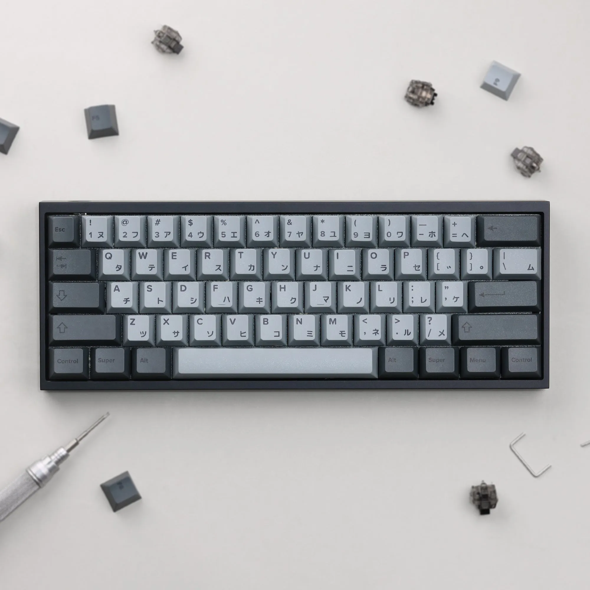 Tofu60 DZ60RGB ANSI Mechanical Keyboard With Cement Grey Japanese PBT Keycaps