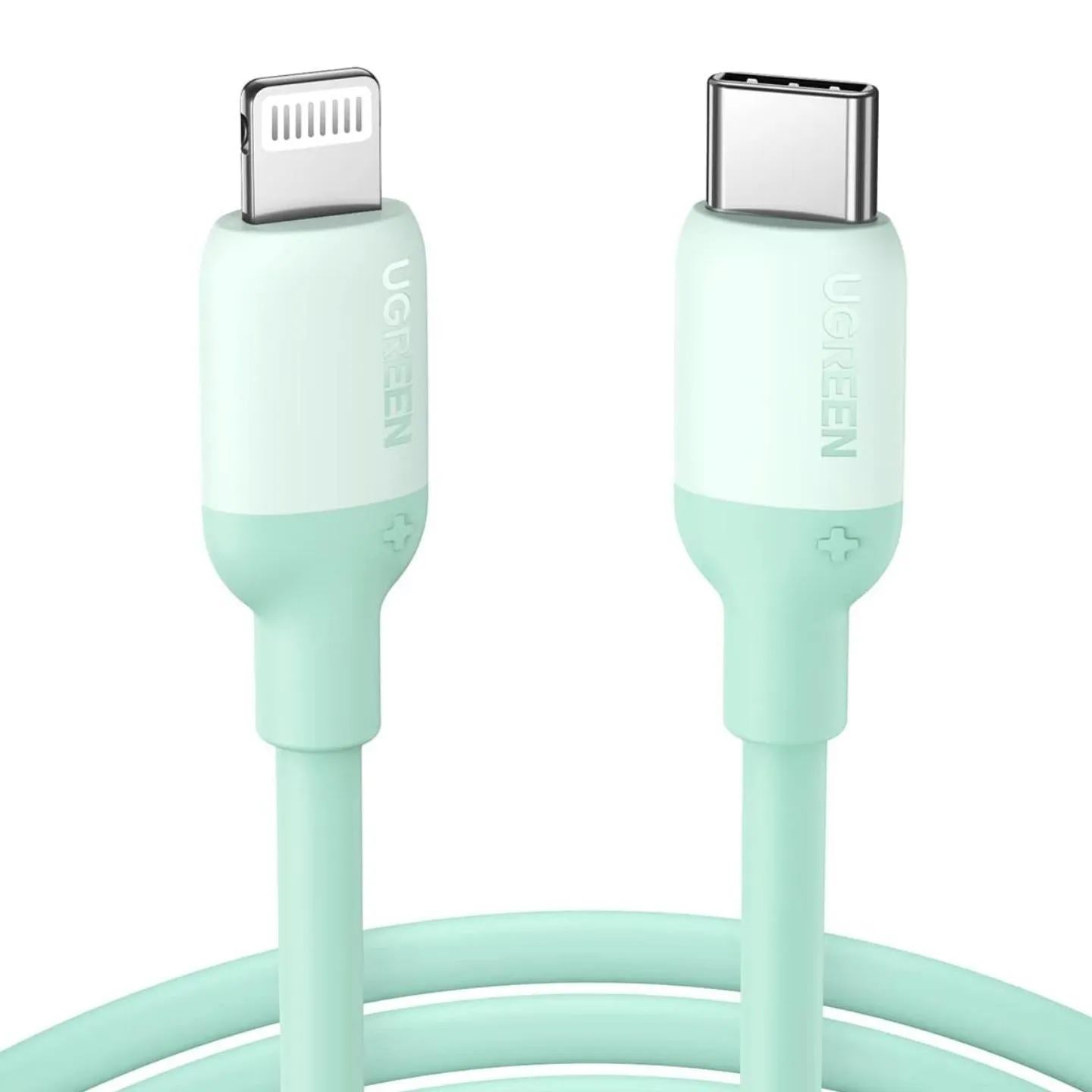 UGREEN USB Type-C to Lightning Cable 3A Fast Charging Data Sync Silicone Cable Power Delivery PD 20W with 480Mbps Transfer Speed (1M) (Black, Green, Navy Blue, Pink) | 203