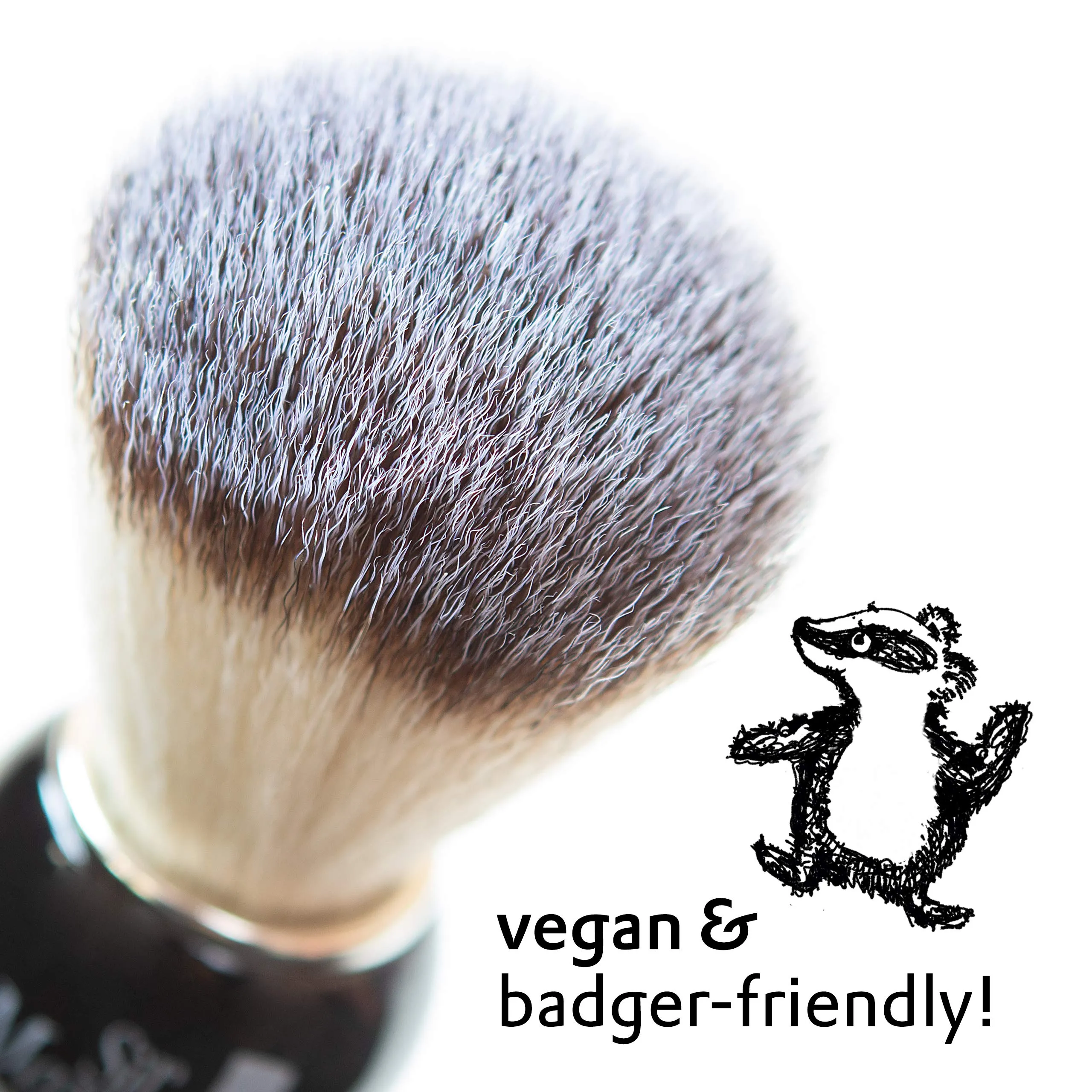 Vegan Shave Brush Gift Case: Premium Vegan Shaving Brush with Badger Hair Imitation