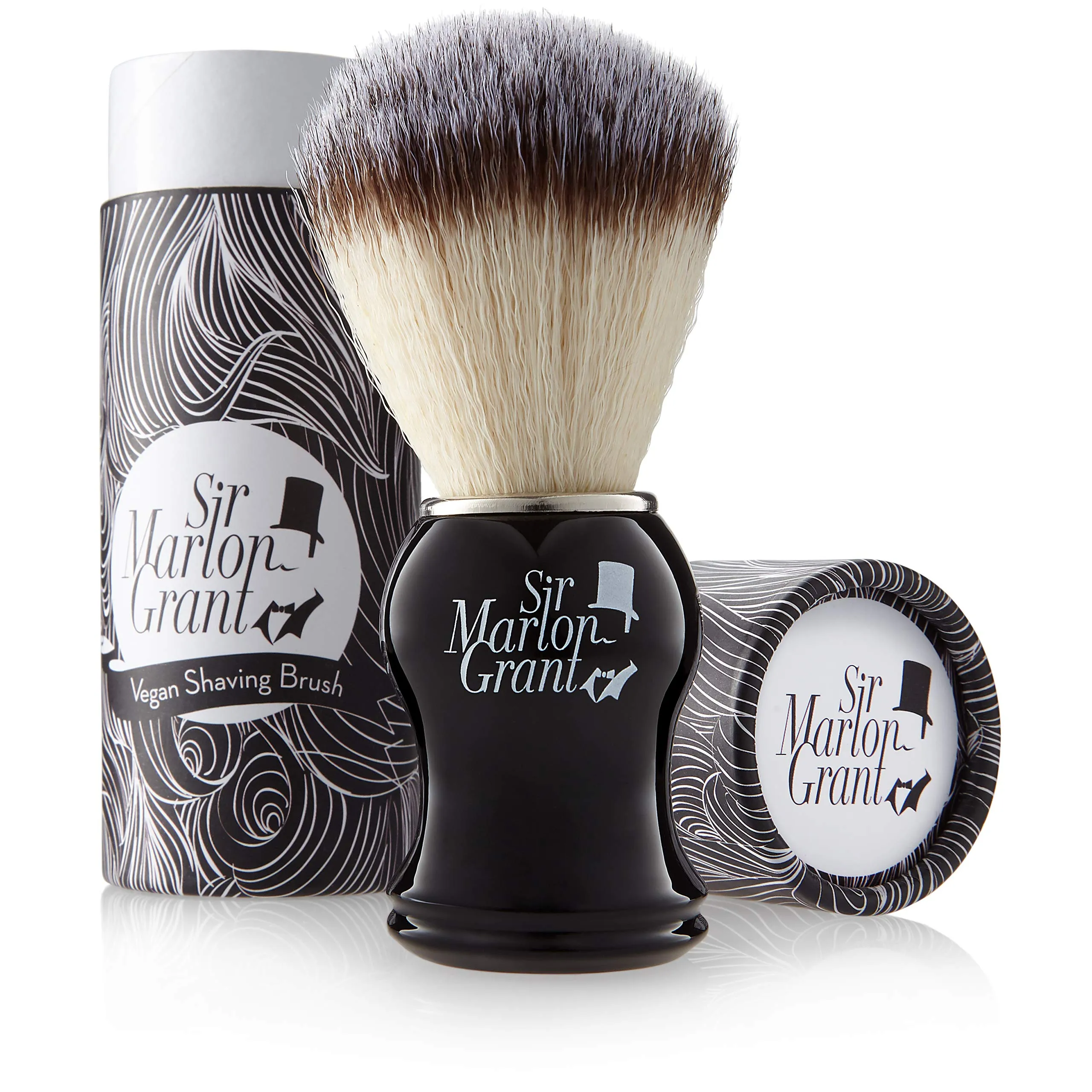 Vegan Shave Brush Gift Case: Premium Vegan Shaving Brush with Badger Hair Imitation