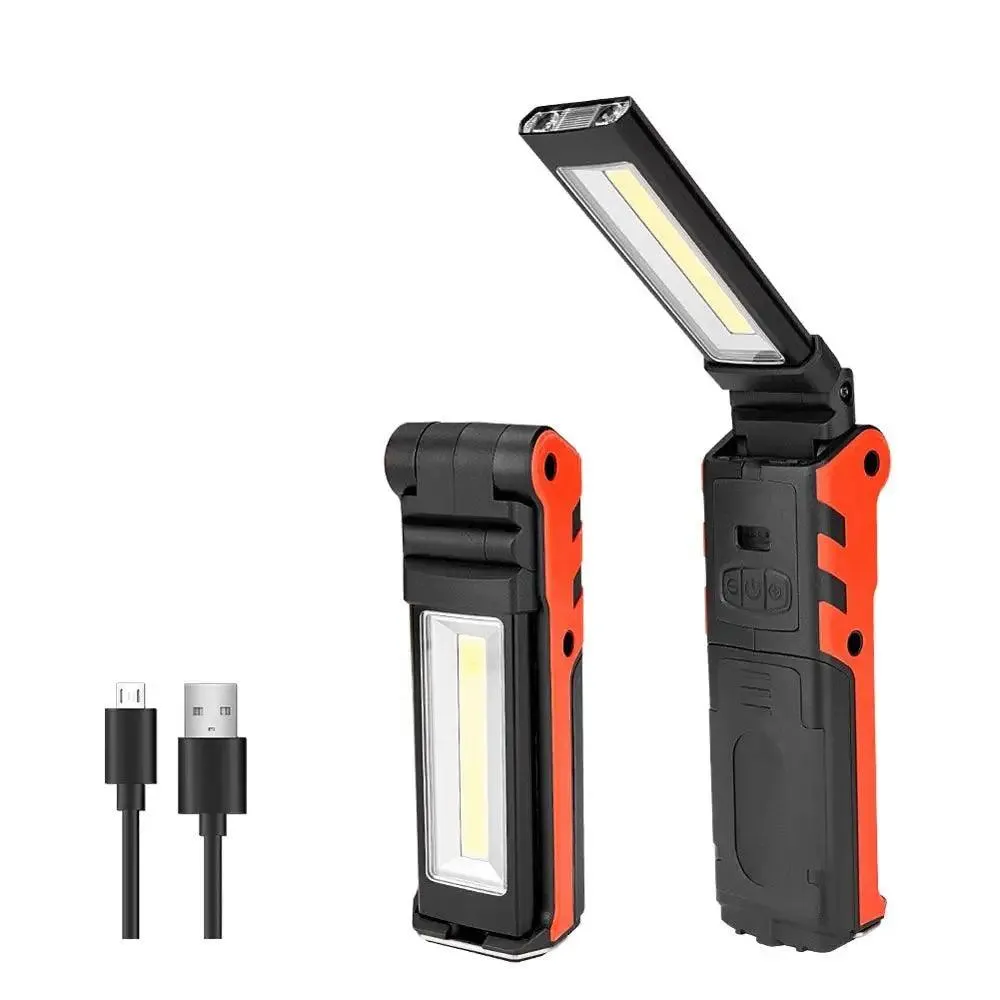 Versatile Dimmable COB LED Work Light - USB Rechargeable Inspection Lamp with Magnetic Hook & 2300mAh Power Bank Battery