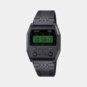 Vintage Unisex Black Digital Stainless Steel Watch D325 - A1100B-1DF