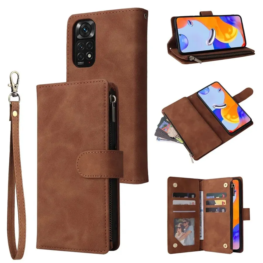 Wallet Multi-Card Zipper Flip Leather Case For Xiaomi Redmi 10C 9A 9C 9T 8 Note 12 Pro 11 Pro 10 Pro 9 Pro 8 7 Poco X5 Pro 12T