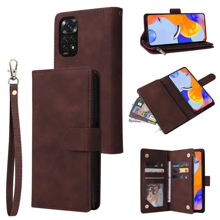 Wallet Multi-Card Zipper Flip Leather Case For Xiaomi Redmi 10C 9A 9C 9T 8 Note 12 Pro 11 Pro 10 Pro 9 Pro 8 7 Poco X5 Pro 12T