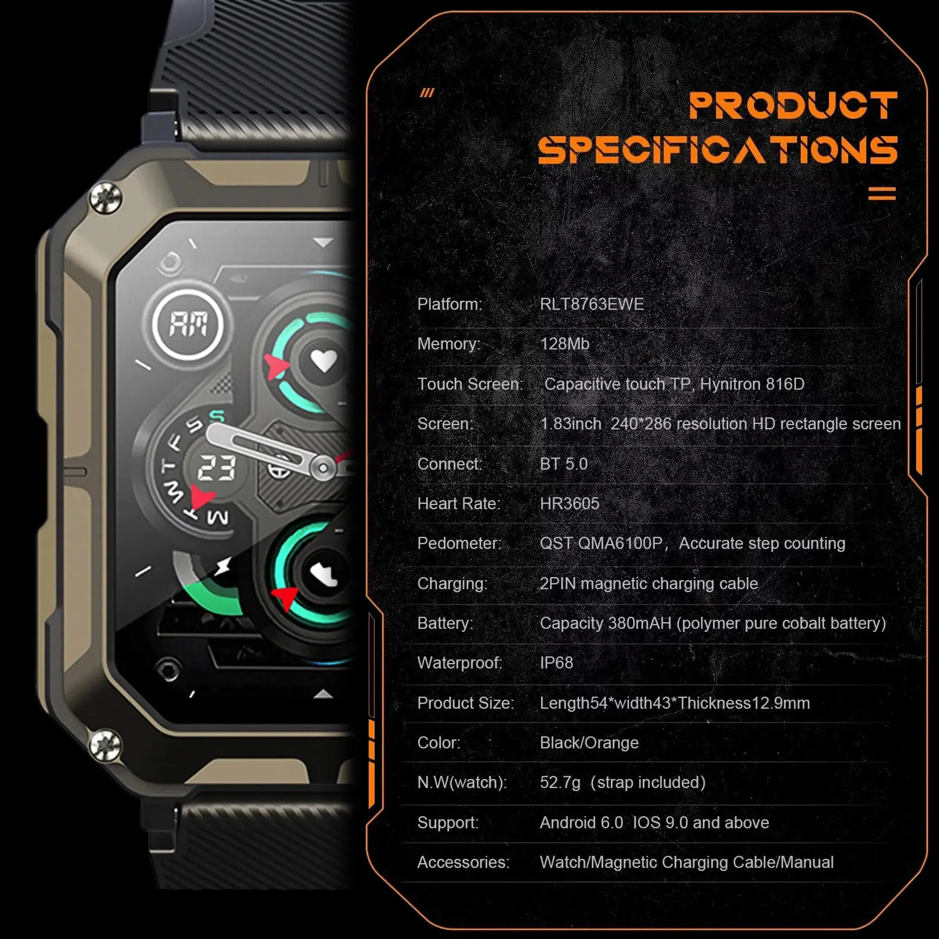 Waterproof All-In-One Active Lifestyle Smart Watch