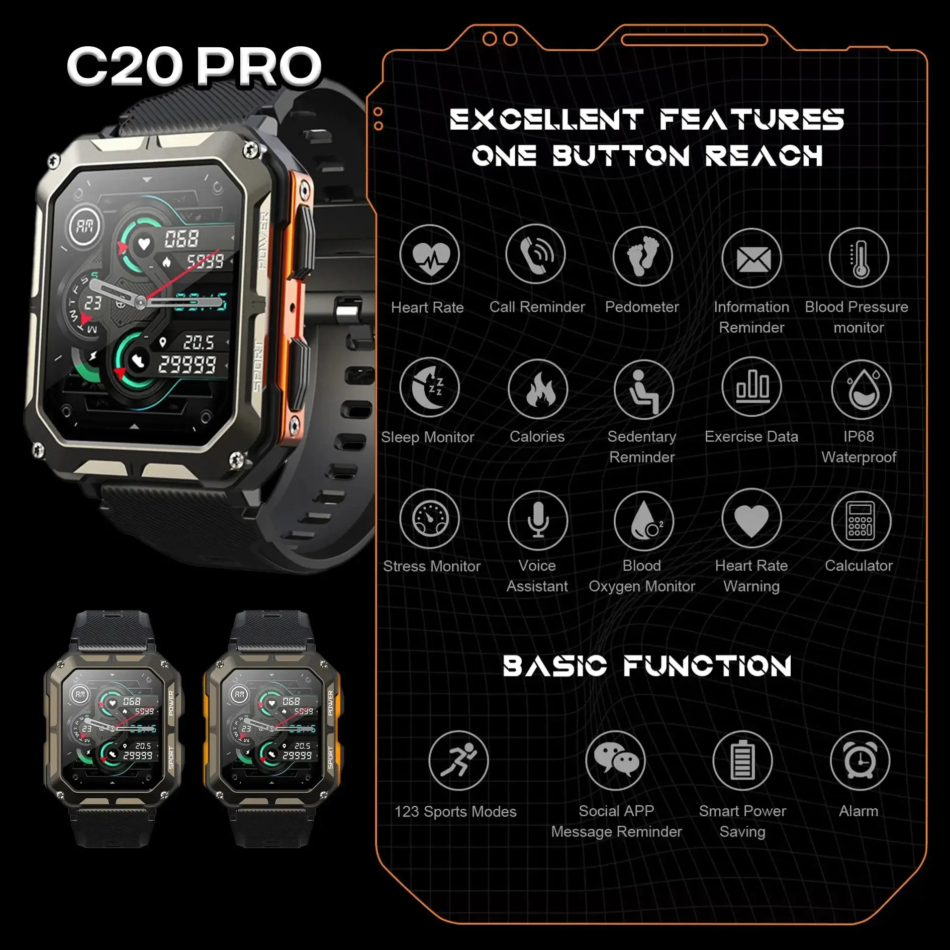 Waterproof All-In-One Active Lifestyle Smart Watch