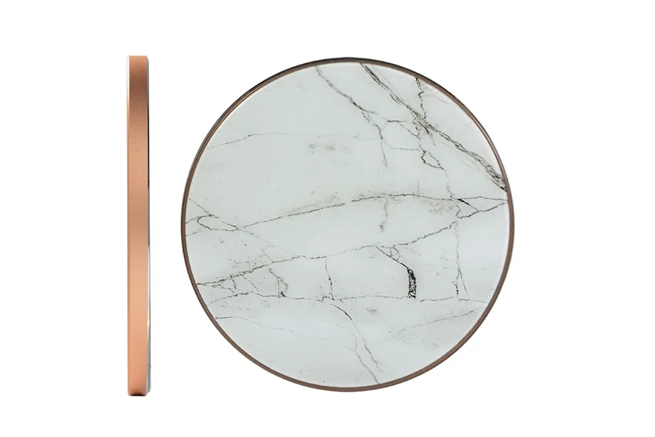 White Marble Wireless Charging Pad