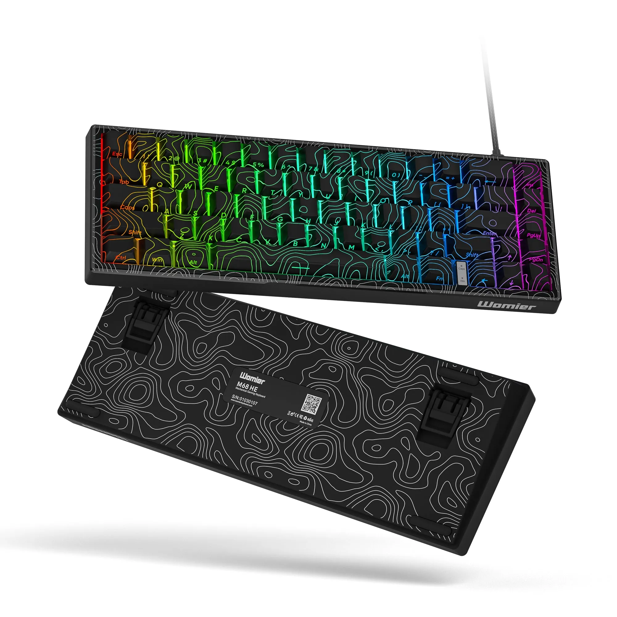 Womier M68 HE V2 65% Topographic Themed Hall Effect Wired Gaming Keyboard