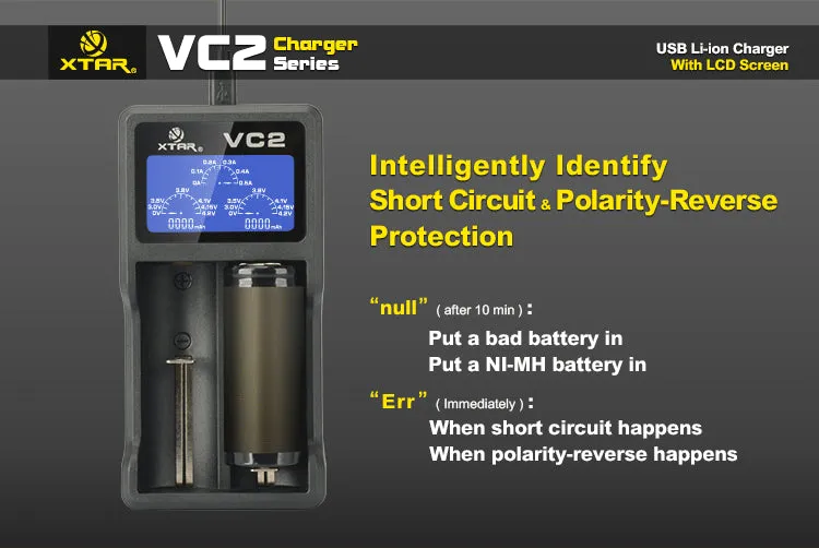 Xtar VC2 USB Li-ion Battery Charger