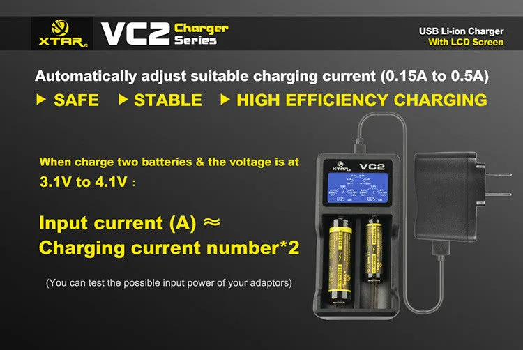 Xtar VC2 USB Li-ion Battery Charger