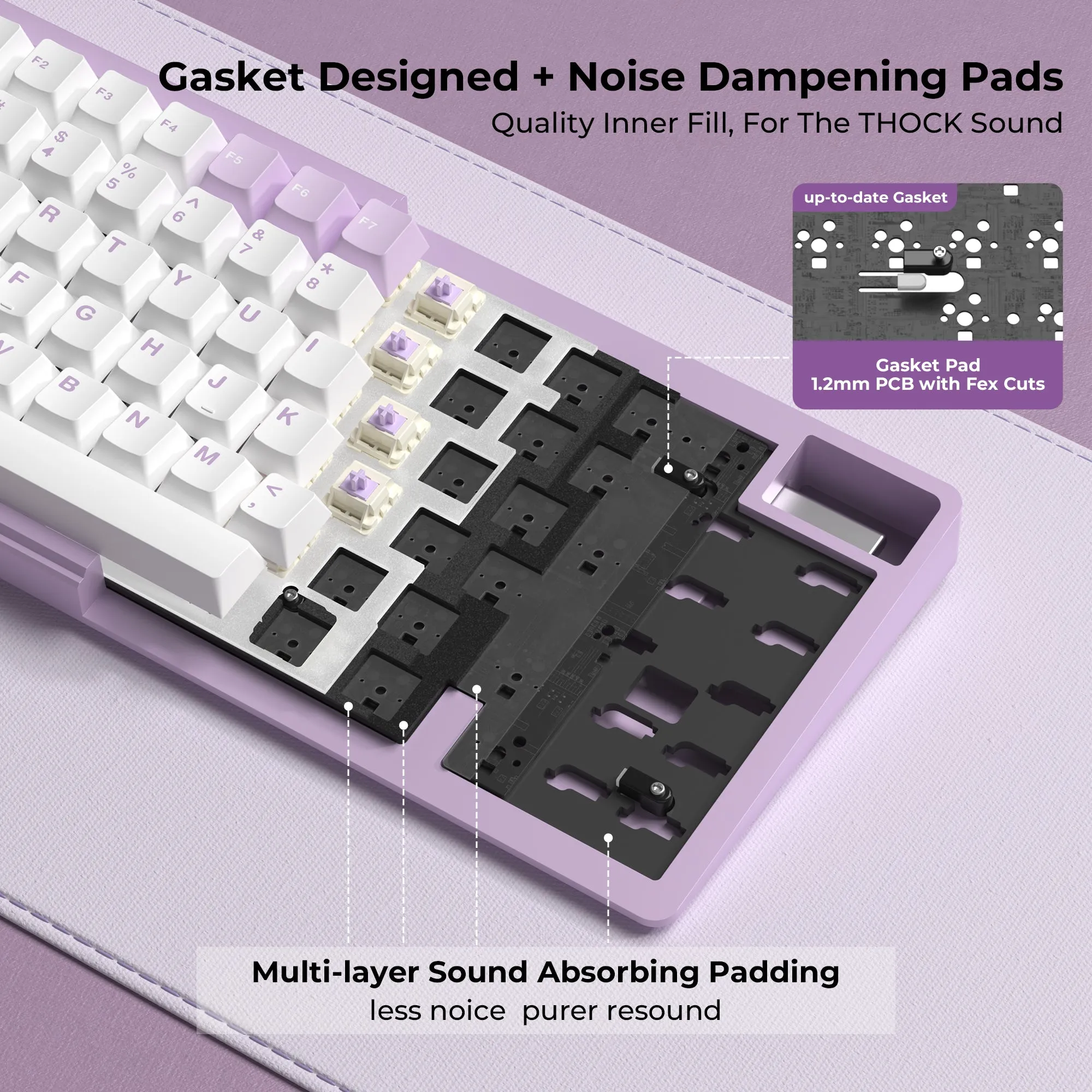 XVX K75 Pro CNC Aluminum Mechanical Keyboard Hot Swap Switchs Flex Cuts PCB With PBT Keycaps