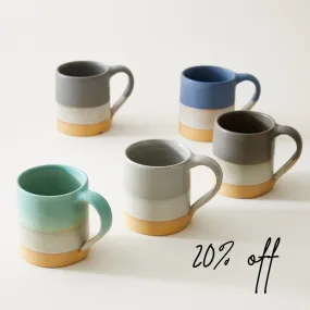 YALU Part Glazed Three Tone Ombre Stoneware Mug