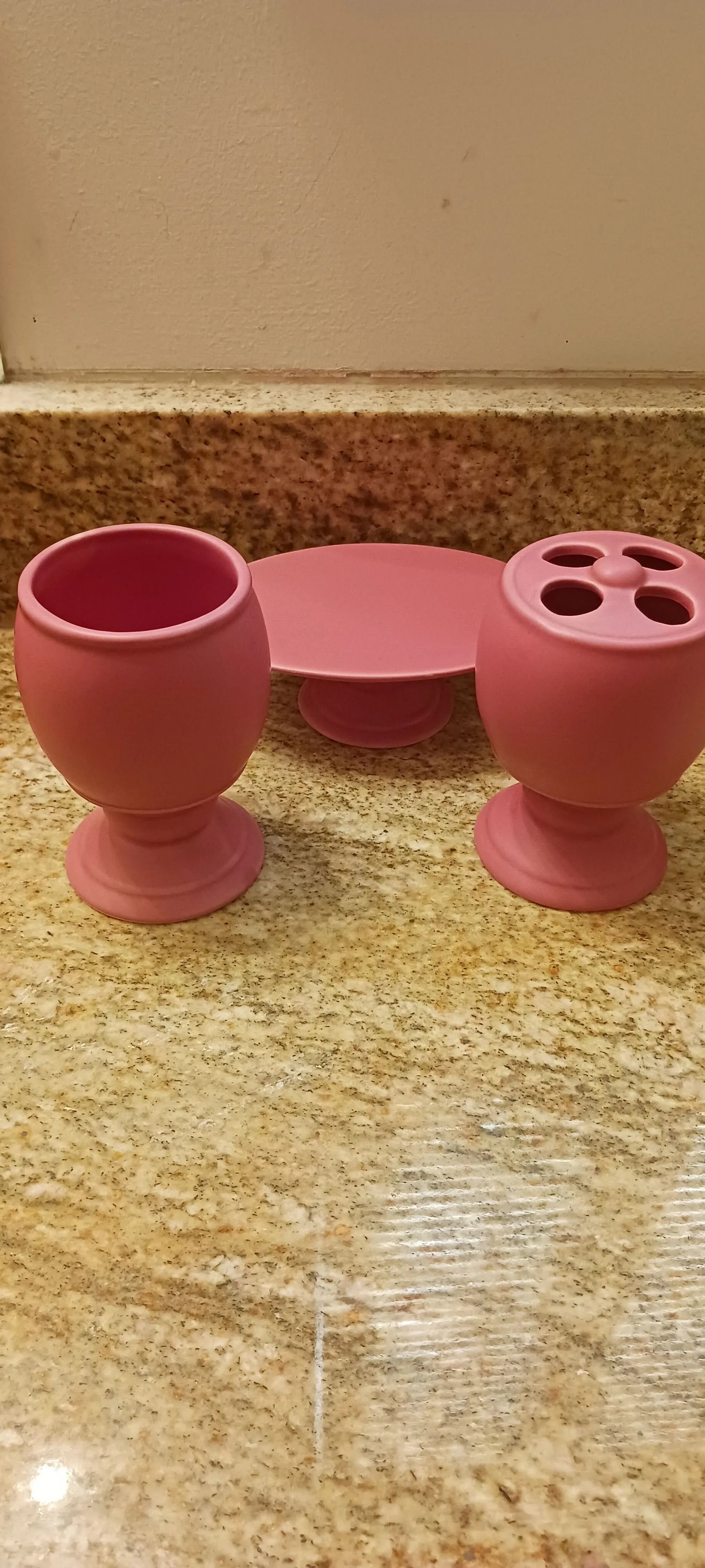 Yellow or Pink Ceramic Bathroom Accessory Set