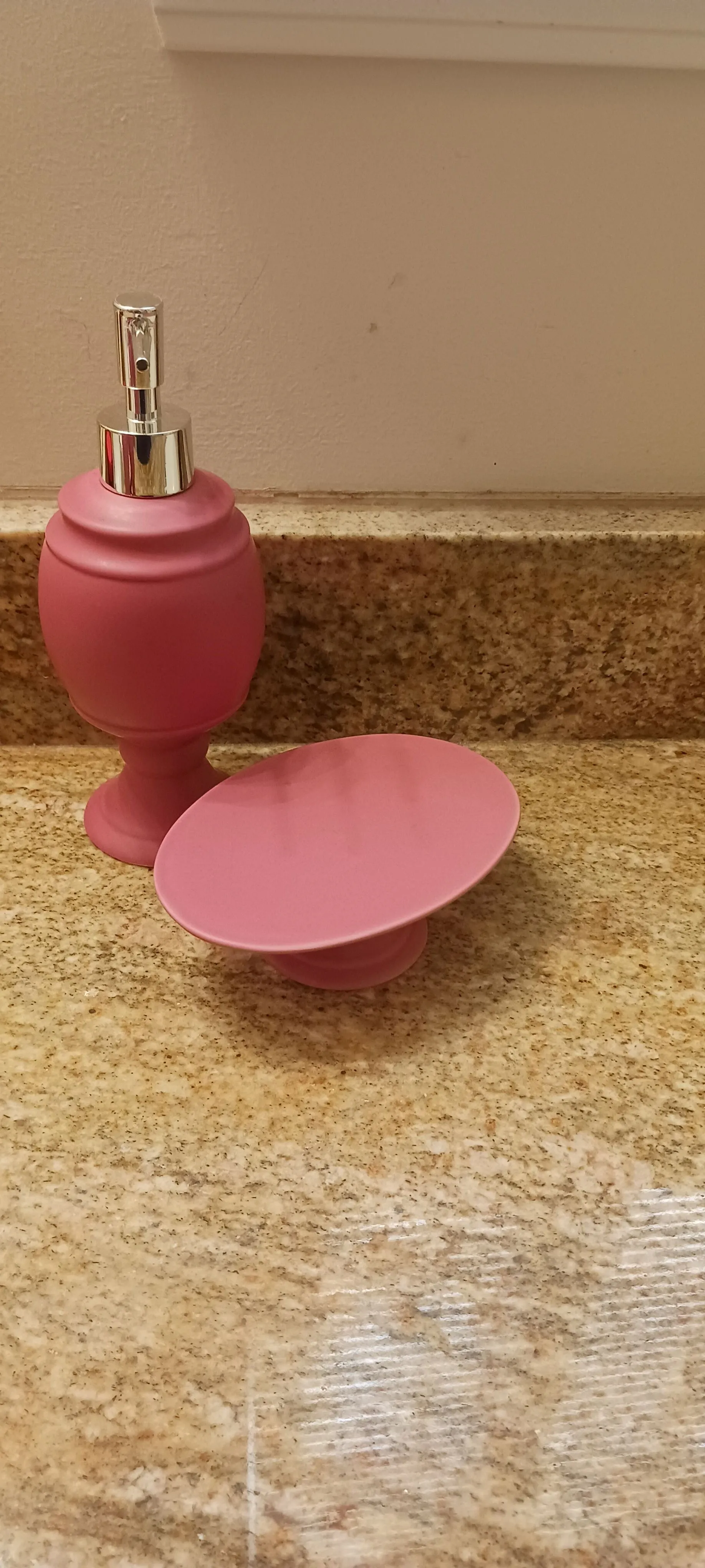 Yellow or Pink Ceramic Bathroom Accessory Set