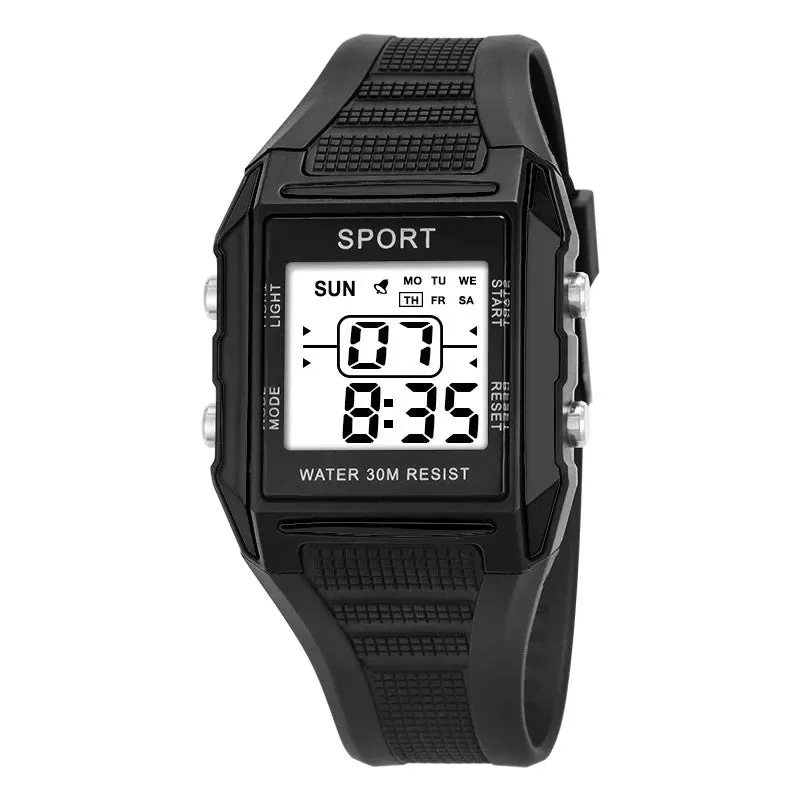 YIKAZE Military Sports Watches Electronic Men Watch Retro Men's Digital Watch Alarm Chrono Clock 3Bar Waterproof Wristwatch