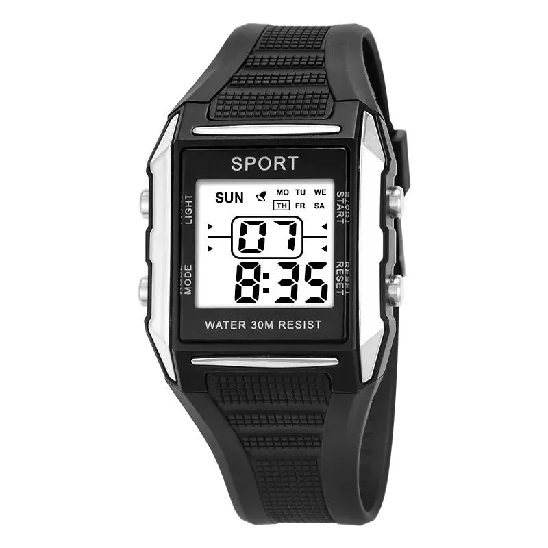 YIKAZE Military Sports Watches Electronic Men Watch Retro Men's Digital Watch Alarm Chrono Clock 3Bar Waterproof Wristwatch